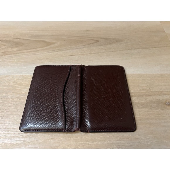Louis Vuitton Taiga Pocket Organizer Card Case Wallet Authentic Bordeaux Maroon - Picture 7 of 11
